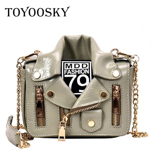 

toyoosky new european brand chain motorcycle bags women rivet clothing jacket shoulder bags messenger bag women leather handbags
