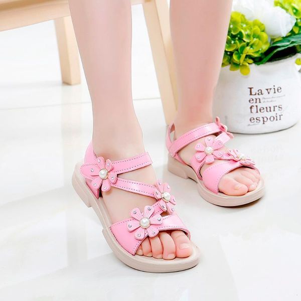 

telotuny sandals summer children girls bohemian casual flower cute beach sandals flat princess shoes children girls jun61, Black;red