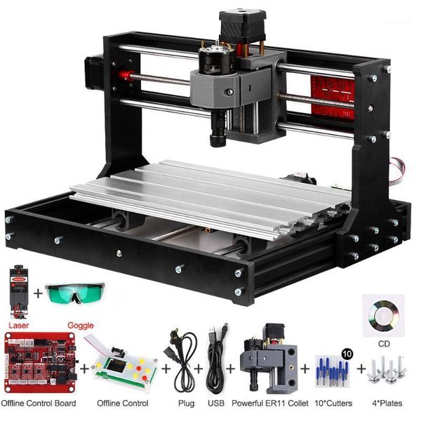 Yükseltme Sürümü CNC 3018 Pro GRBL Kontrolü DIY CNC Makinesi 3AXIS PCB Frezeleme Makinesi Ahşap Yönlendirici Gravorlu Çevrimdışı Denetleyici ile