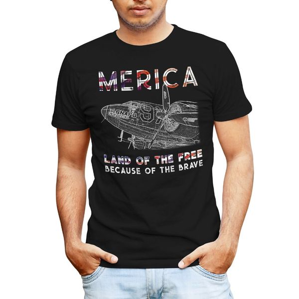 

sport land of the because of the brave shirt usa american patriot 2019 summer style design printing cotton t shirt