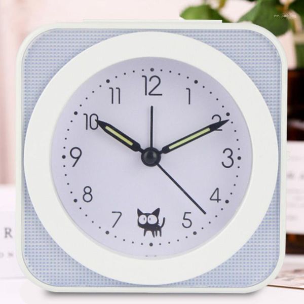 

other clocks & accessories creative square alarm clock sound control movement scan blue luminous dual tone snooze for home decor desk