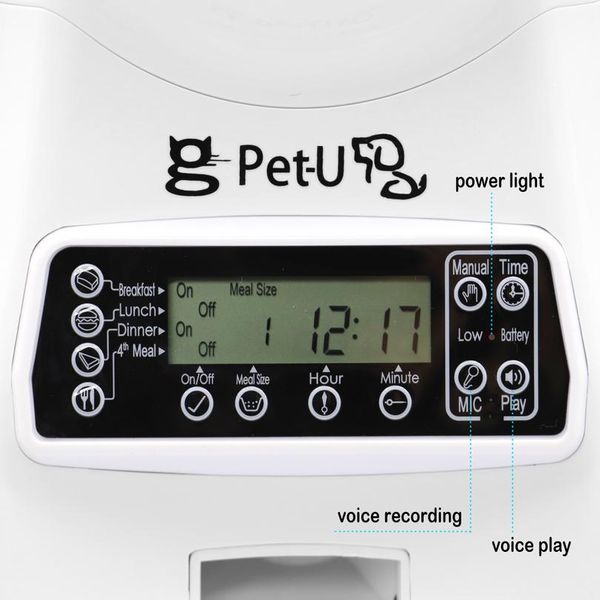 

3l matic dog cat feeder pet food dispenser with voice record pet dog cat drinking feeding bowl lcd screen dry fo sqcbxh