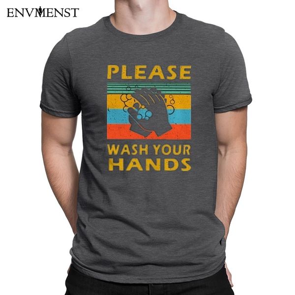

sport envmenst 100% cotton t shirt men please wash your hands funny print t-shirt o-neck sweatshirt casual men women xs-3xl