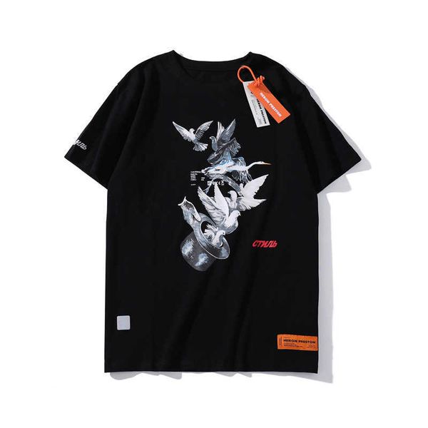 

fashion brand hp crane magic hat and peace dove t-shirt short sleeve, White;black