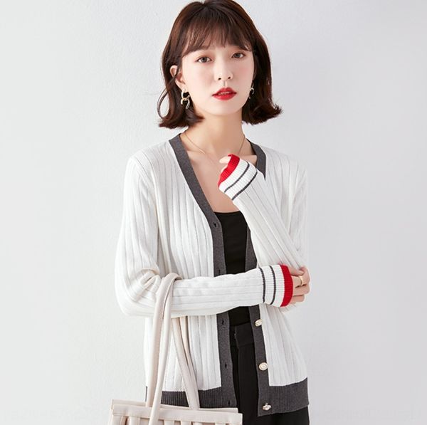 

m8oy1 fashionable and loose with cardigan new thin v-neck long sleeve coat women's autumn sweater korean sweater coat 2ry45, White;black