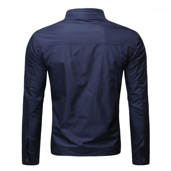 

2019 direct supply solid color stand collar business casual jacket youth trend versatile slim fit coat handsome 16011, Black;brown