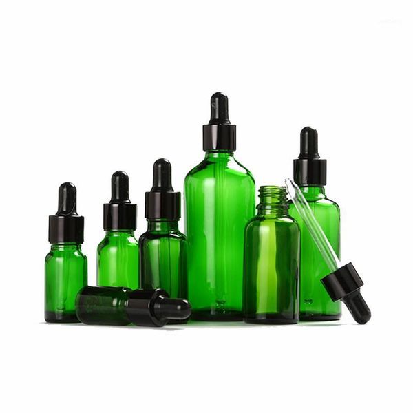

storage bottles & jars 5-100ml 1 ctn portable gold silver black circle green glass dropper essential oil cosmetics container travel1