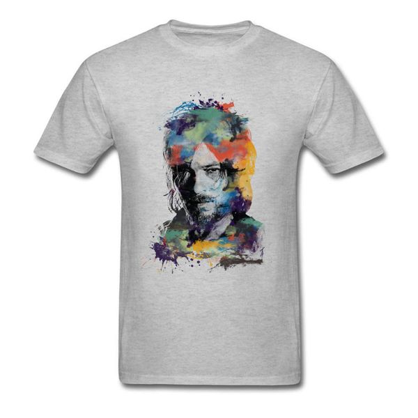 

2018 new walking dead watercolor daryl art design men's cool short sleeve grey tees personalized hooded sweatshirt hoodie men t shirt