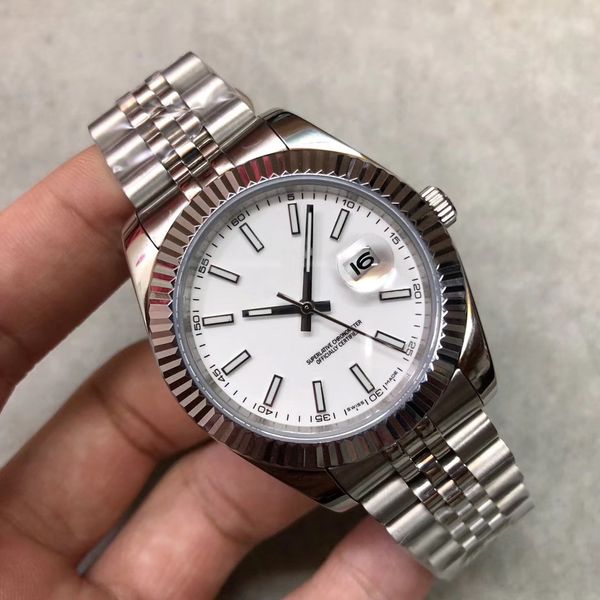 

u1 factory st9 white dial bezel datejust automatic movement 41mm men watch watches stainless steel mens wristwatches ing, Slivery;brown