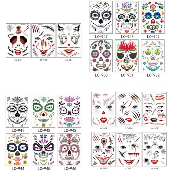 

stage halloween christmas party waterproof environmental props art makeup face sticker pretty tattoo stickeoutletok2r