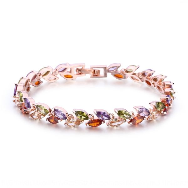 

girl sweet temperament willow flower copper braceletdiamond zircon rose gold gift girl sweet temperament willow flower copper bracelet brac, Golden;silver