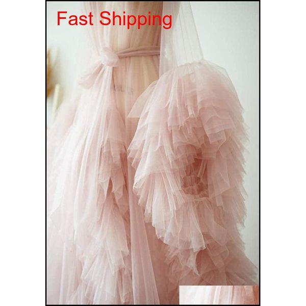 

bathgown illusion long lingerie tulle robe nightgown bathrobe sleepwear bridal qylzzz bdesports