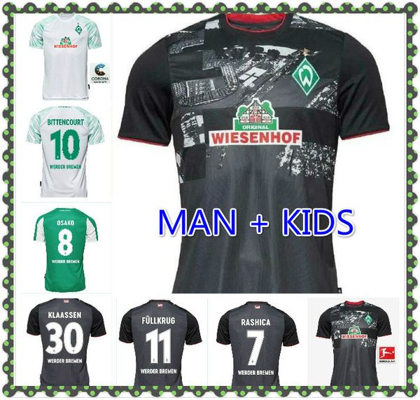 

2020 2021 sv werder bremen 3rd city jersey men kity kit bittencourt klaassen m.eg gestein soccer jersey osako selke rashica футбол джерси, Black;yellow