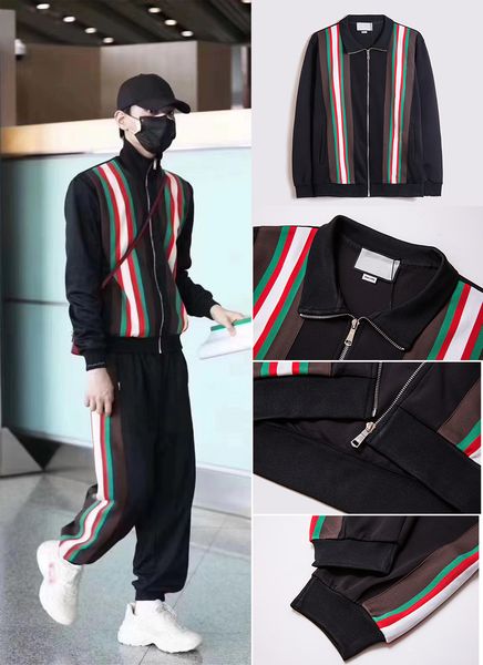 

new style men's suit casual fashion popular high-quality jacket and sports trousers, autumn winter warm 2-piece men s designers tracksu, Gray