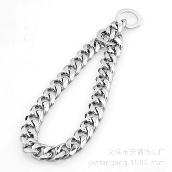 

luxury 12mm in europe and america titanium steel stainless steel steel color pet dog dog leash pet decorations six-sided grinding s, Golden;silver