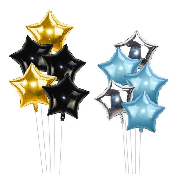 

5pcs 18inch gold silver foil star balloon wedding decoration baby shower children's kids birthday party balloons globos
