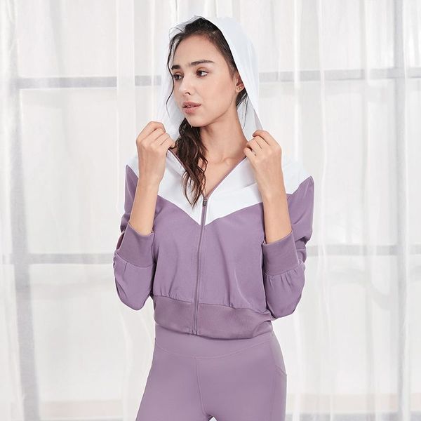 

running jackets brand sports yoga womens slim gym hoodies long sleeve zipper fitness workout jogging sportswear, Black;red