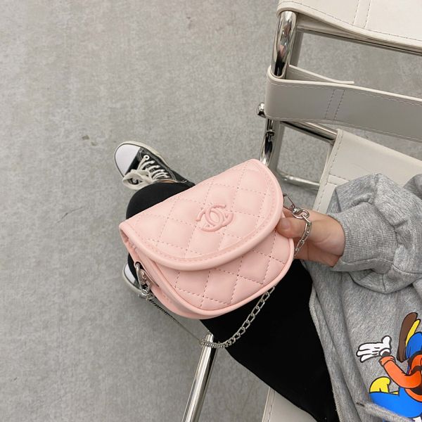 

new kids дизайнерских сумок девушки полукруглого ромб принцесса сумка дети мини одно плеча аксессуары сумки женщины мешок s709, Black