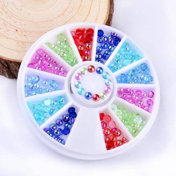 

stickers & decals 2021 colorful shiny round flower series nail art water transfer full wraps deer/lavender tips diy, Black
