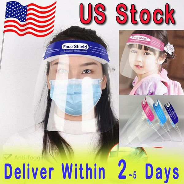 

clear us stock mask protective face anti-fog shield full face masks transparent visor protection safety pet for adults k