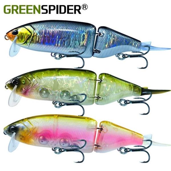 

greenspider jointed bait 170mm 58.3g swimbait fishing lures minnow hard floating lure jointed bass power pike fishing bait 220207