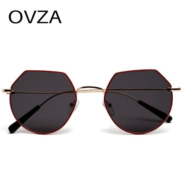 

ovza 2020 new womens sunglasses brand designer men irregular sun glasses super thin metal frame s0085, White;black