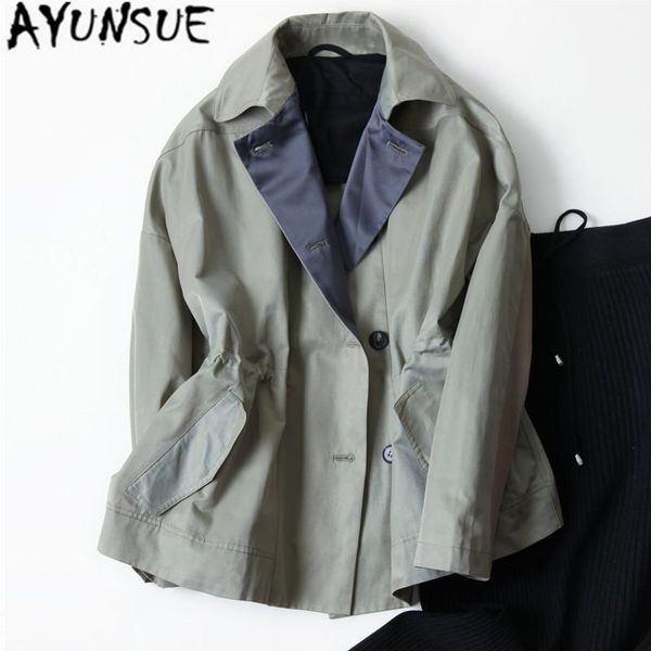 

female trench coat 2020 spring women's windbreaker vintage fashion korean women clothes overcoat chaqueta mujer dc-1106 kj41631, Tan;black