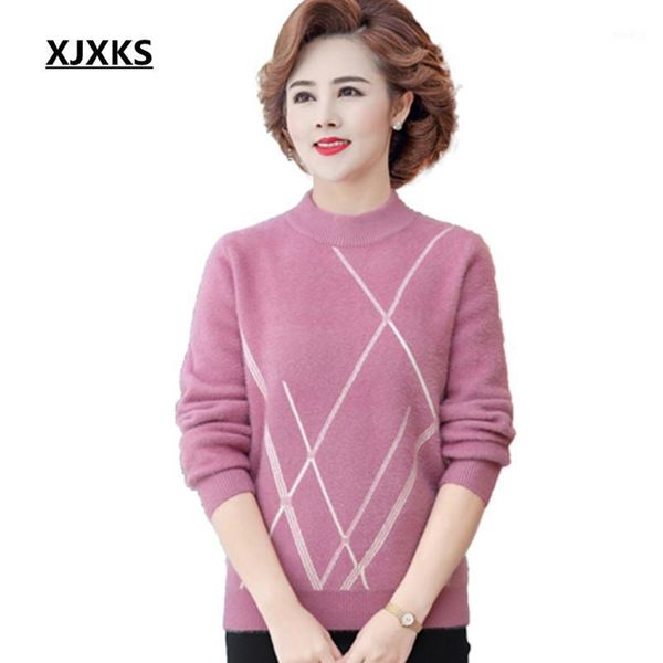 

xjxks loose plus size women winter turtleneck sweater 2020 new comfortable cashmere knit sweater women pullover1, White;black