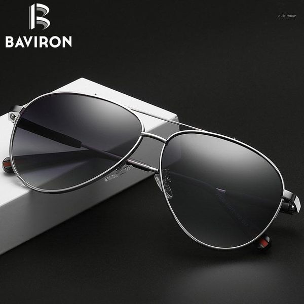 

baviron 2020 men sunglasses driving polarized lens glasses mirror round metal frame travel perfect uv400 protect eyewear 270361, White;black