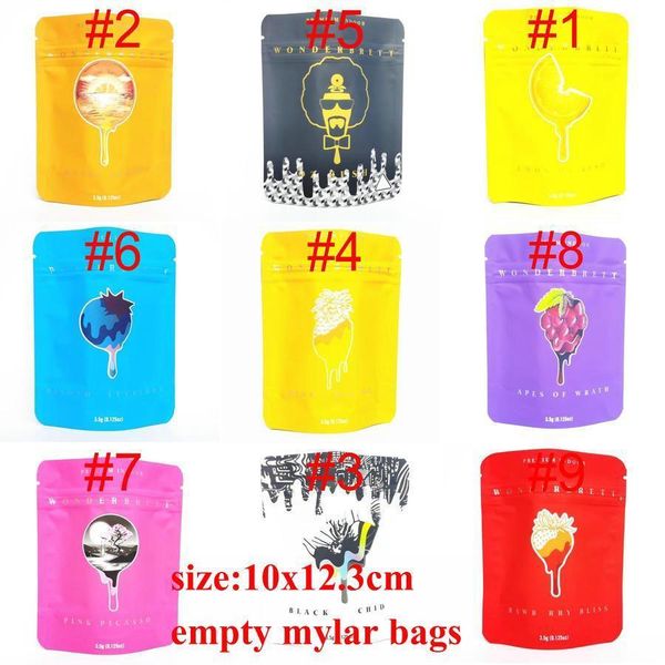 

2020 new 3.5grams mylar bag dry herb flower packaging wonderbrett zipper resealable stand up pouch custom bbyhsz lipper