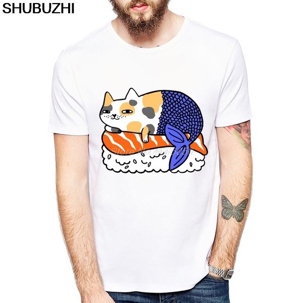 

inspired by mermaid men fashion sushi cat design short sleeve casual cute cat cool euro size hoodie designers t shirts sweatshirt