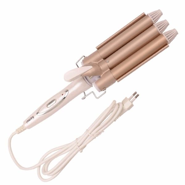 

professional 110-220v hair curling iron ceramic triple barrel curler hair waver styling tools styler hair straighteners