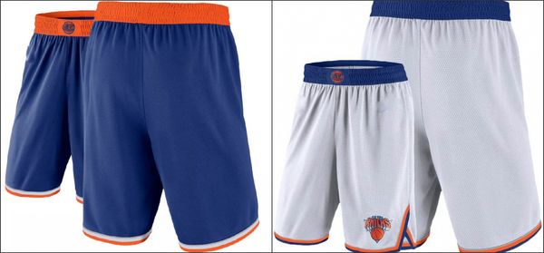 

new york knicks men white blue nba swingman basketball shorts, Black