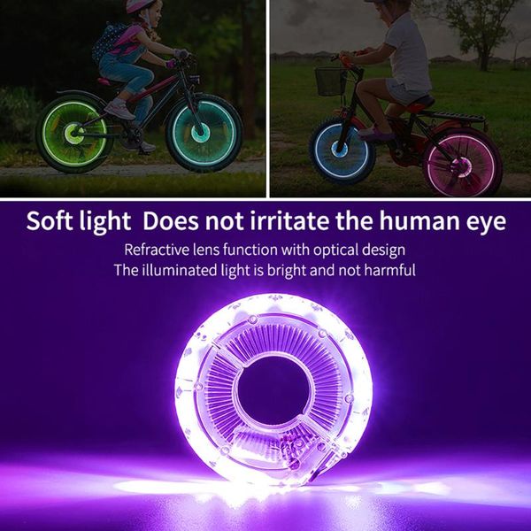 

west biking led bicycle wheel light bike front tail hub spoke one lamp with 7color 18 modes rechargeable kids bike light