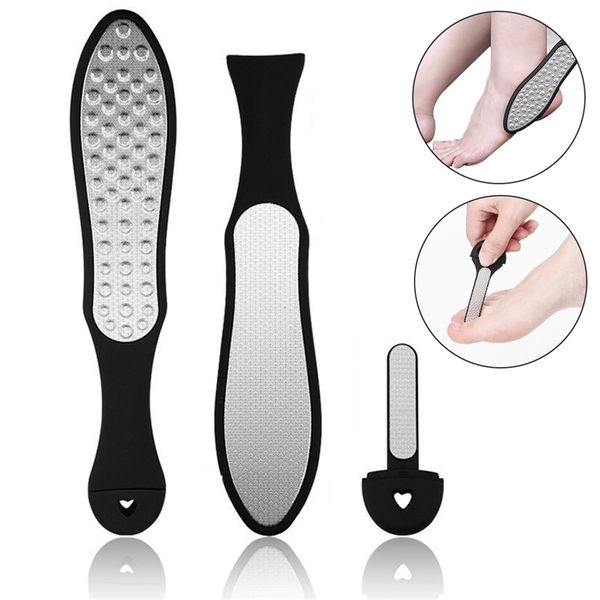 1шт Pro Dual-Foot Foot File Date для ног Pedicure Rasp Rasp Remover роскошный нержавеющий сталь Scrub Manicure Tools 220301