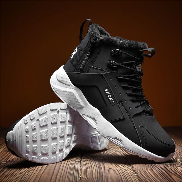 

winter warm men's running shoes lightweight outdoor snow boots thick velvet winter men sneakers waterproof sports man shoes 46