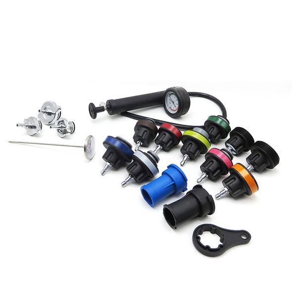 

18pcs radiator pressure compression tester kit cooling system car repairing leak detector tool