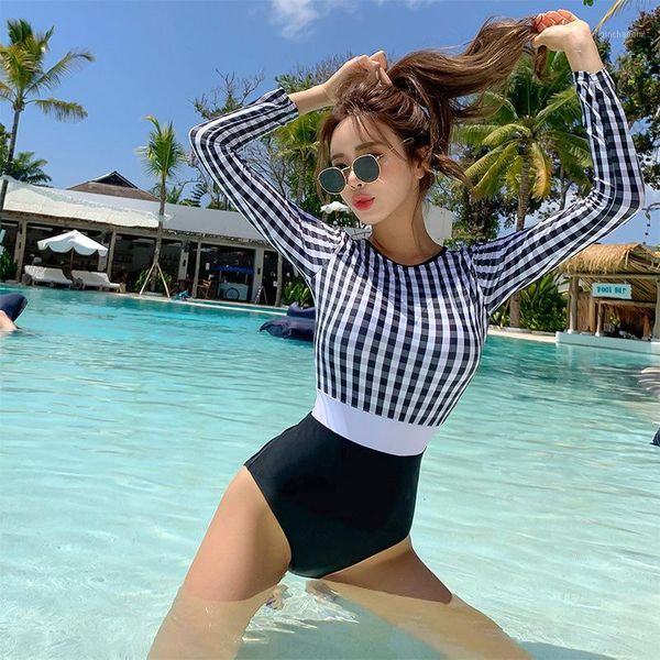 

girl swimsuit windsurfing swiming swim suit women plus size with sleeves swimsuits summer 2020 backless korean swimming1