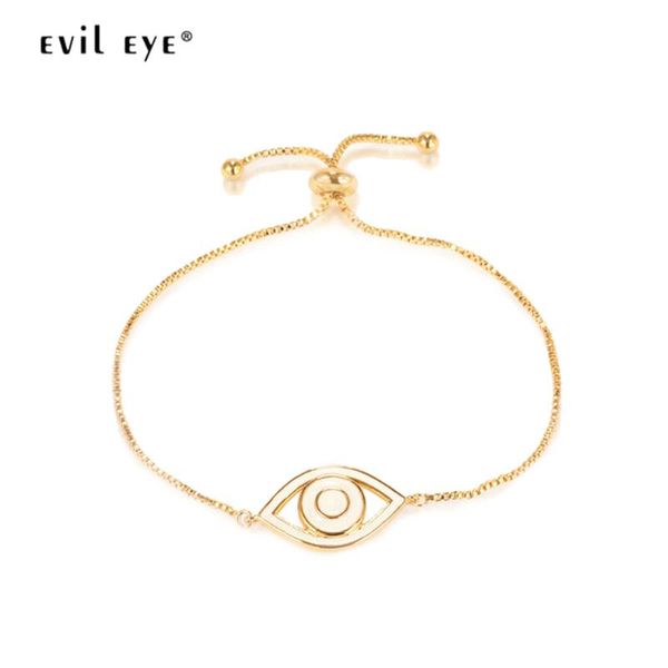 

charm bracelets evil eye hollow turkish bracelet gold silver color copper adjustable fashion jewelry for women girls le612, Golden;silver
