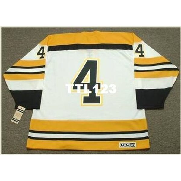 

mens #4 bobby orr boston bruins 1972 ccm vintage home hockey jersey or custom any name or number retro jersey, Black