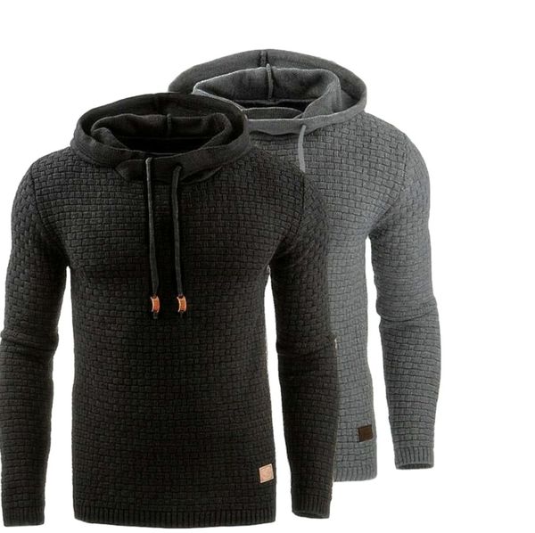 

warm color men european and american men's jacquard sweatshirt long sleeve hoodie, Black