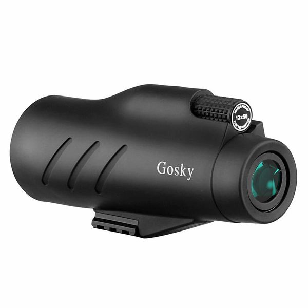 

12x50 ultra hd monocular with scope mounting base rifle rail - 2019 new waterproof hunting monocular with smartphone holder