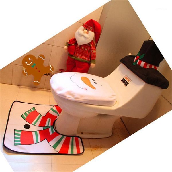 

bath mats small foot pad seat cover carpet bathroom mat santa claus christmas toilet shower rug bathtub1