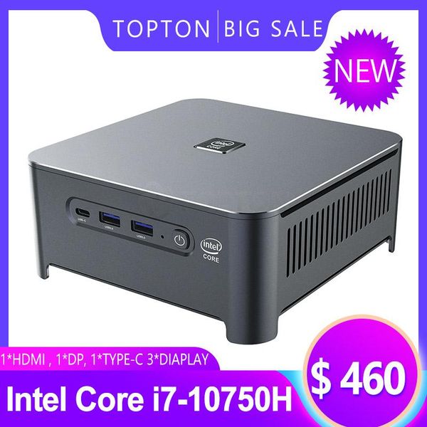 

on 10th gen mini pc intel core 10750h processor 6 cores 12 threads windows 10 pro liunx deskcomputer dp hdmi type-c
