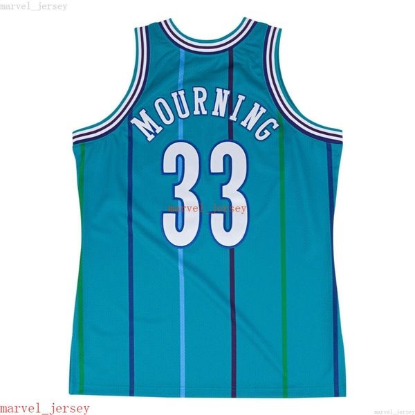 % 100 dikişli Alonzo Mourning #33 1992-93 Jersey XS-6XL MENS GRÖPRÜLER BASKETLİ FORMANLAR UCUZ ERKEK ERKEKLER KADINLAR GENÇ