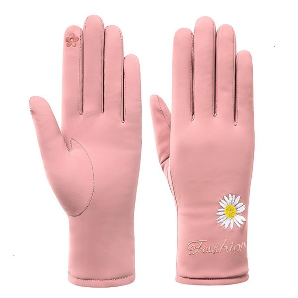 

women's winter outdoor riding warm plush thickening windproof waterproof climbing skiing touch screen skin feeling gloves, Blue;gray