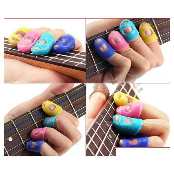 

sile guitar finger sleeve finger thumb picks guitar finger protectors useful for acoustic guitar beginner & other qylqgy garden2010