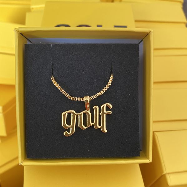 

golf wang gold art letter necklace jewelry street fashion accessories riq3, Silver