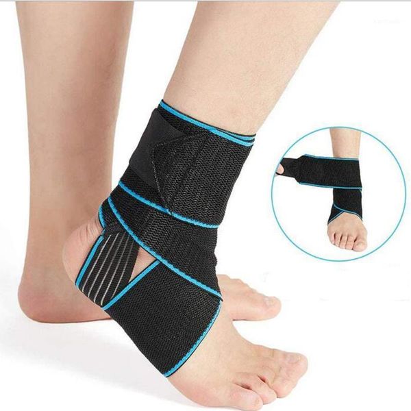 

ankle support 1x sports running twine non-slip sprained protective sleeve bandage winding guard1, Blue;black