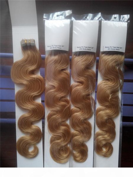 

lummy skin weft pu tape in human hair 18"-24" 100g 40pcs indian remy human hair extensions, Black